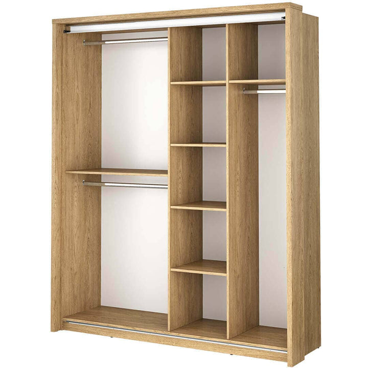 Isabella Sliding Door Wardrobe 180cm Oak Shetland