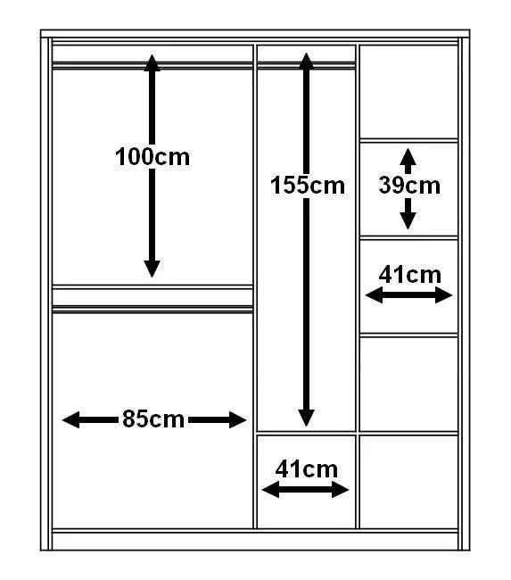 Isabella Sliding Door Wardrobe 180cm Oak Shetland