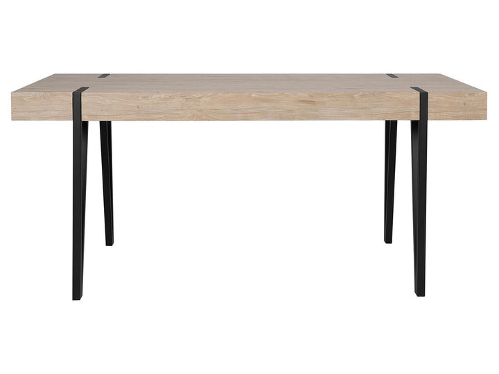 Iriemi Dining Table 150 x 90 cm Light Wood with Black