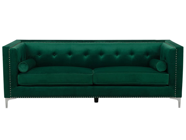 Avaldsenes 3 Seater Velvet Sofa Emerald Green