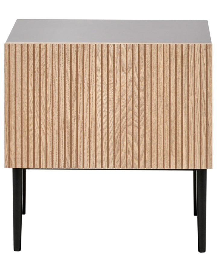 Bedside Table Natural Ash Wood Black Bratchell
