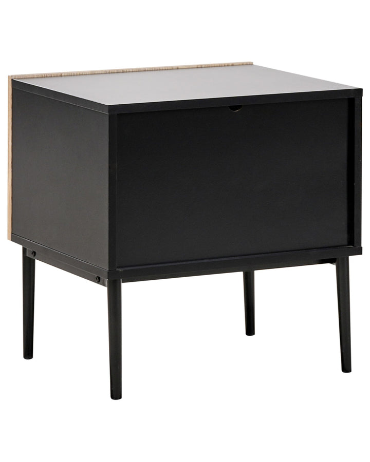Bedside Table Natural Ash Wood Black Bratchell