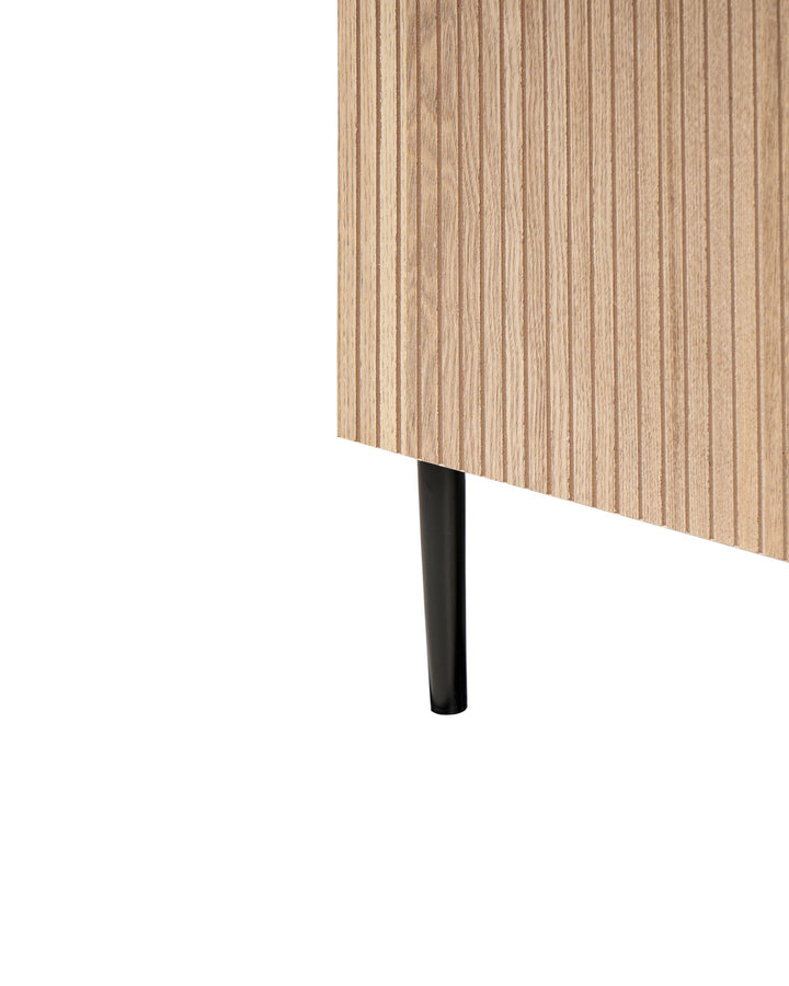 Bedside Table Natural Ash Wood Black Bratchell