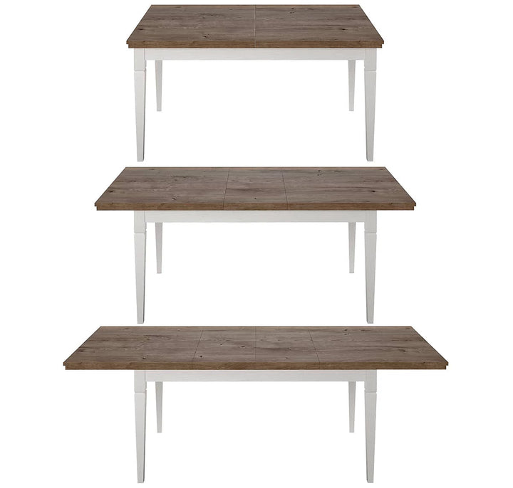 Evora 92 Extendable Dining Table W160-240cm H79cm D90cm - Abisko Ash & Oak Lefkas