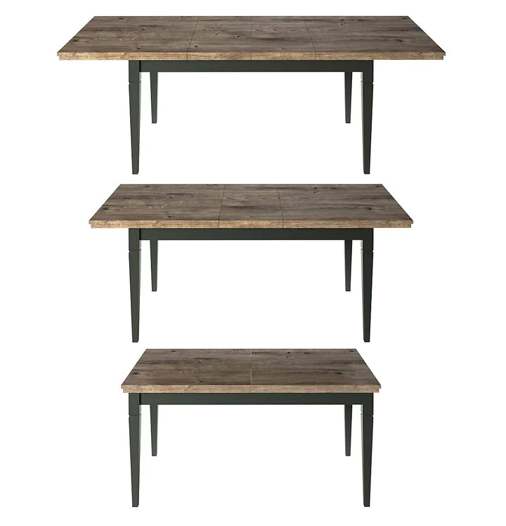 Evora 92 Extendable Dining Table - Green & Oak Lefkas, Versatile Seating