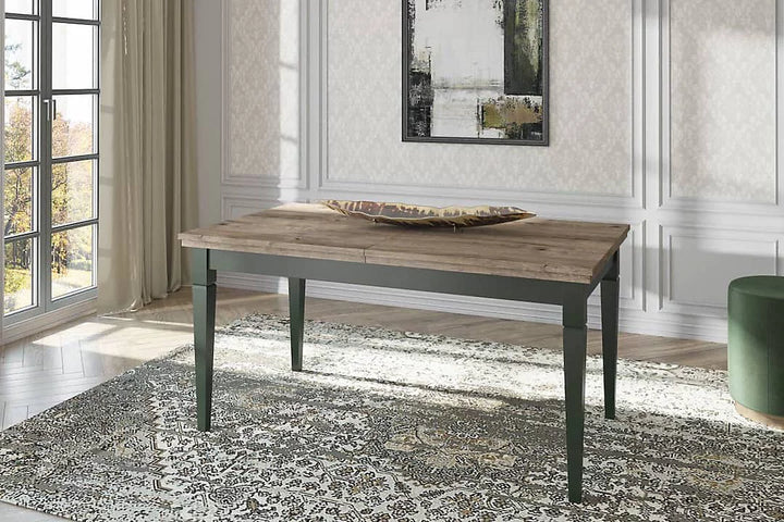 Evora 92 Extendable Dining Table - Green & Oak Lefkas, Versatile Seating