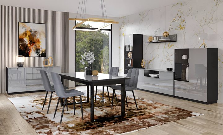 Helio 92 Sophisticated Black Extending Dining Table
