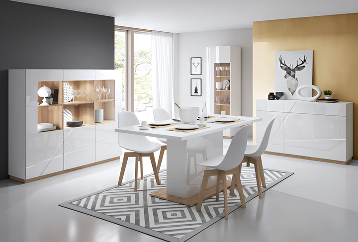 Futura Modern Extendable Dining Table in White Gloss