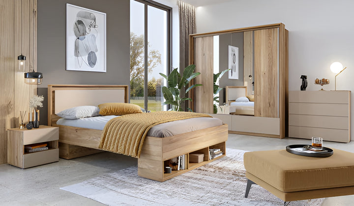 Impressio 30 Elegant Divan Bed EU Double in Oak Mauvella & Congo - Stylish Comfort