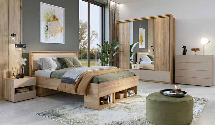Impressio 30 Elegant Divan Bed EU Double in Oak Mauvella & Congo - Stylish Comfort