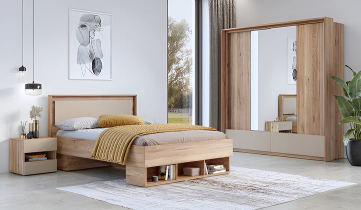 Impressio 30 Elegant Divan Bed EU Double in Oak Mauvella & Congo - Stylish Comfort