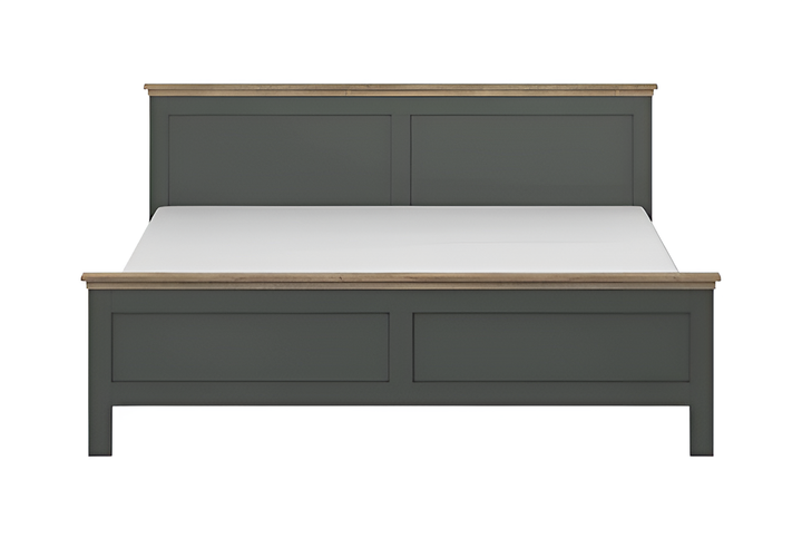 Evora 32 EU Super King Size Bed Frame W191cm H89cm D211cm - Green & Oak Lefkas, Contemporary Style