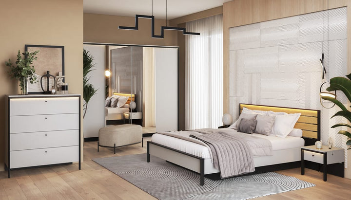 Gris Ottoman Bed EU King Size 160 x 200cm with Spacious Underbed Storage and LED Lighting
