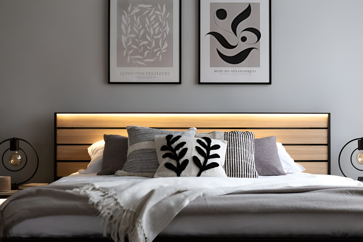 Gris Stylish Ottoman Bed EU Super King Size 180 x 200cm with Spacious Underbed Storage and LED Lighting