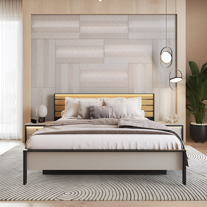 Gris Stylish Ottoman Bed EU Super King Size 180 x 200cm with Spacious Underbed Storage and LED Lighting