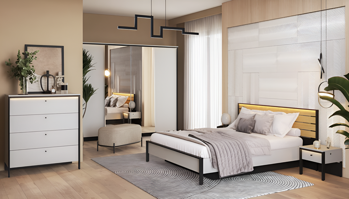 Gris Stylish Ottoman Bed EU Super King Size 180 x 200cm with Spacious Underbed Storage and LED Lighting