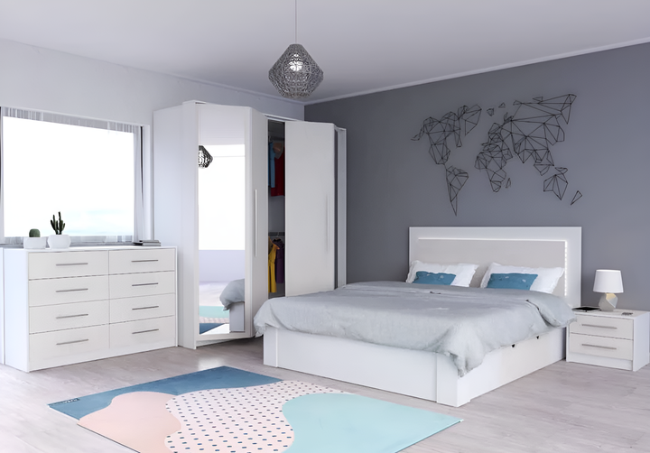 Aurelia Divan Bed in Elegant White & Silk