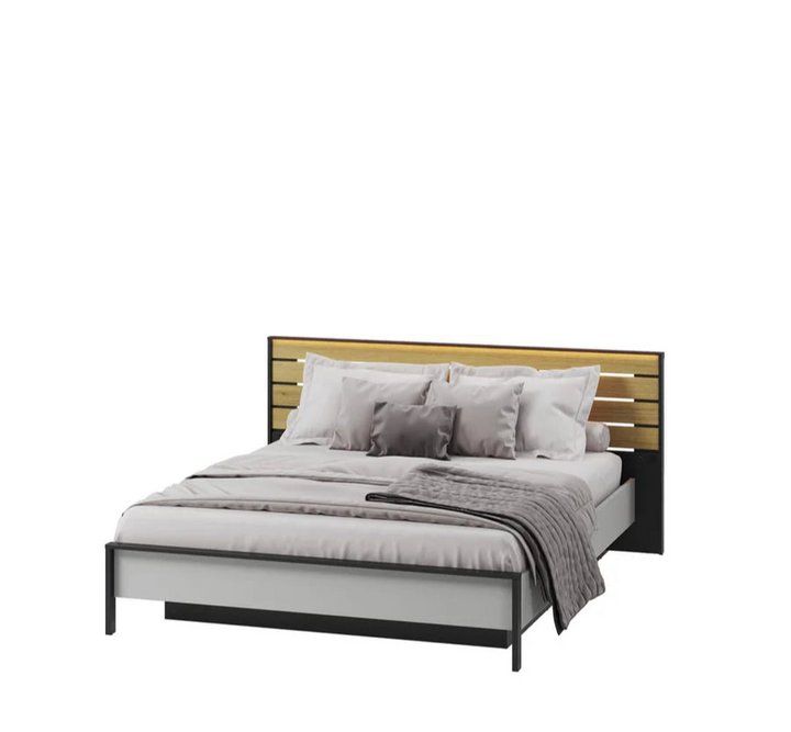 Gris Ottoman Bed EU King Size 160 x 200cm with Spacious Underbed Storage and LED Lighting