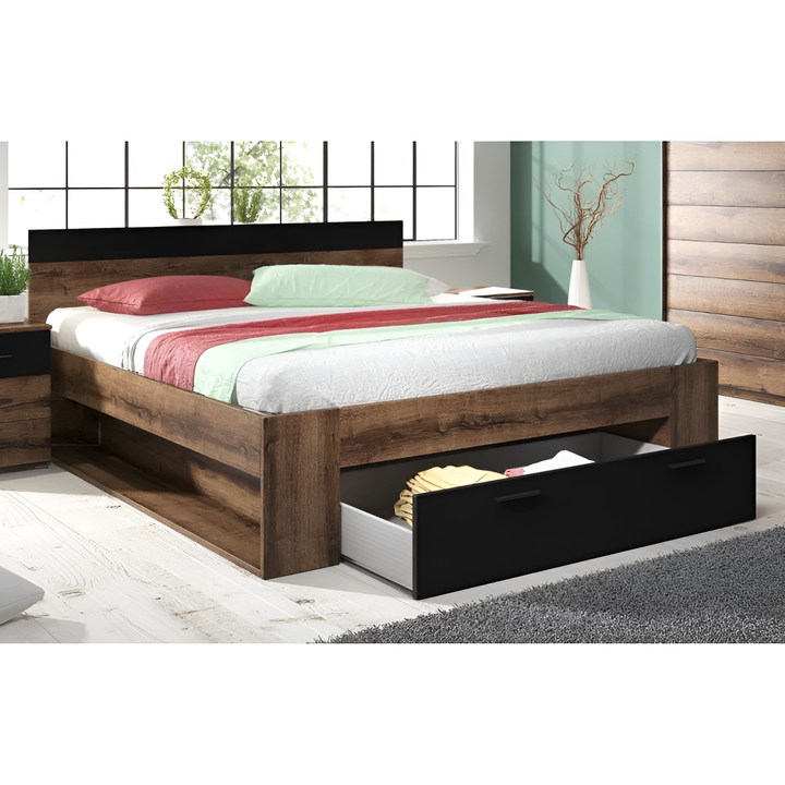Beta Divan Bed in Oak Monastery - Elegant EU King Size with Ample Storage