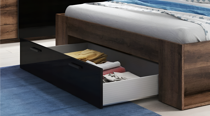 Beta Divan Bed in Oak Monastery - Elegant EU King Size with Ample Storage