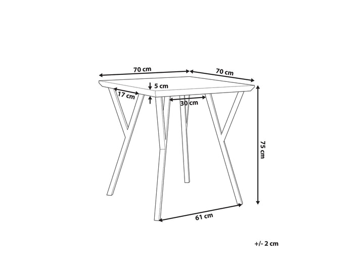 Helme Dining Table 70 x 70 cm Light Wood with Black