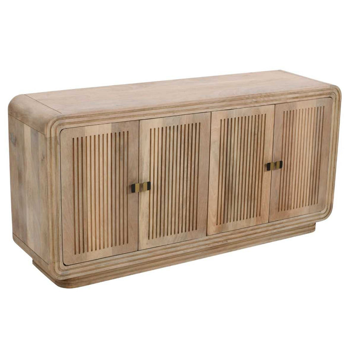 Hudson Carved Solid Mango Wood 4 Door Large Sideboard