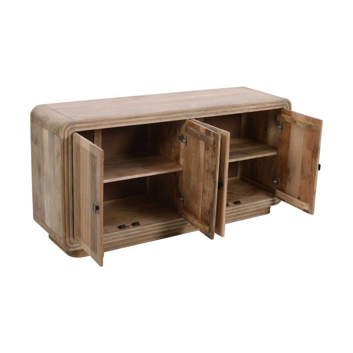 Hudson Carved Solid Mango Wood 4 Door Large Sideboard