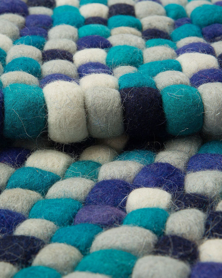 Amdo Felt Ball Rug 160 x 230 cm Multicolour Blue