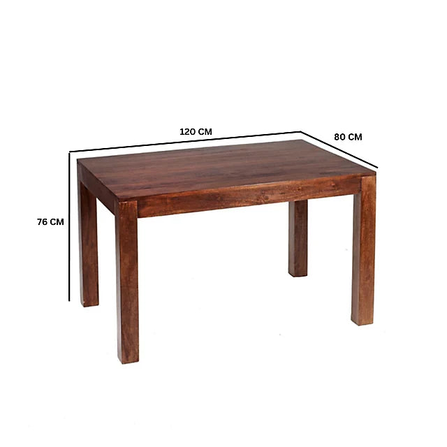 Toko Dark Mango 4 FT Dining Set with Wooden Chairs