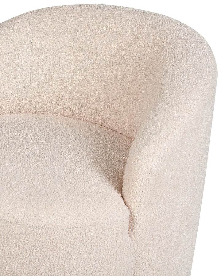 Swivel Armchair Boucle Beige Galina