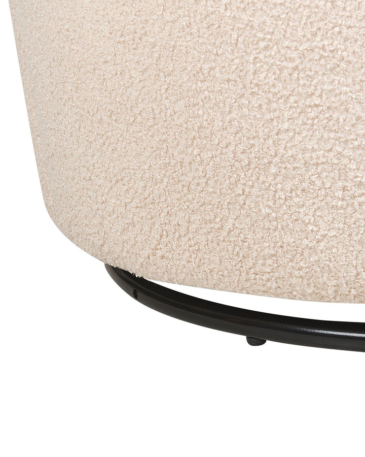 Swivel Armchair Boucle Beige Galina