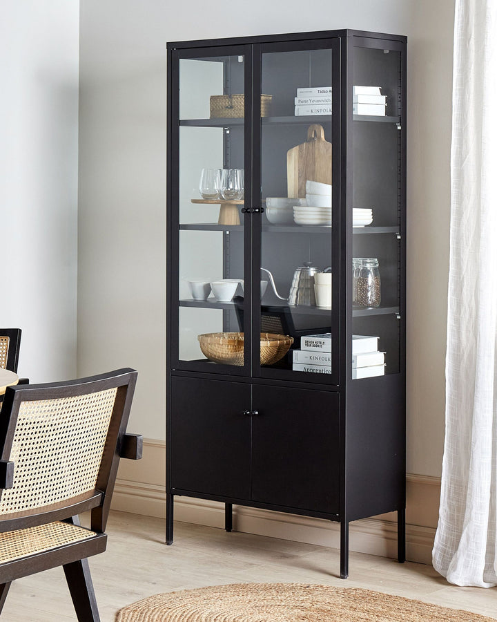 Display Cabinet Oxted Metal Black
