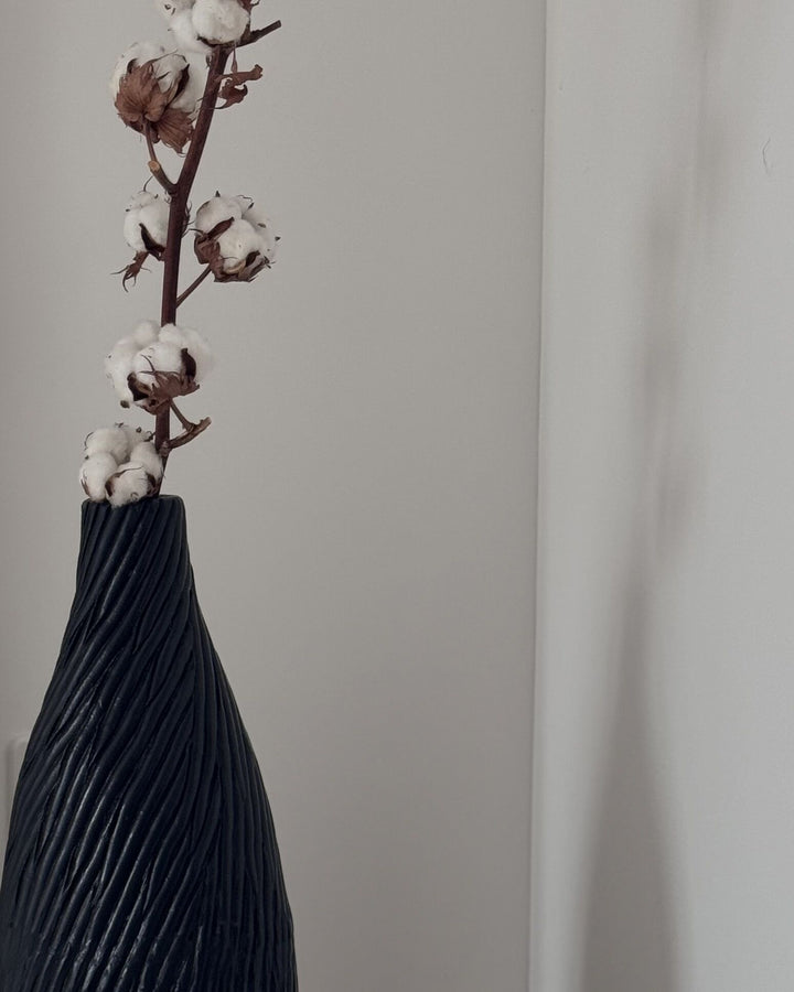 Florentia Decorative Vase Ceramic 50 cm Black