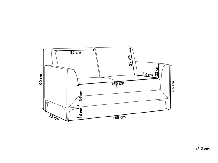 Fenes 3 Seater Fabric Sofa Beige