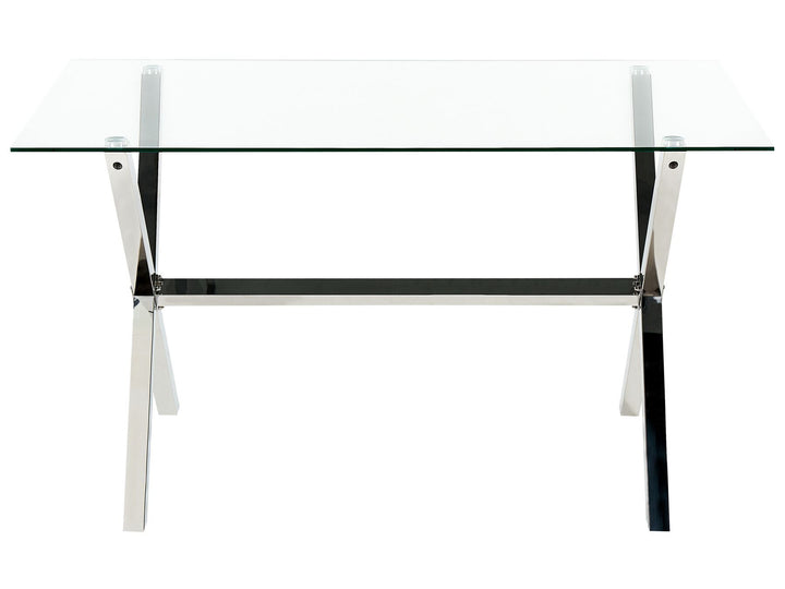 Sterrana Glass Top Dining Table 130 x 70 cm Silver