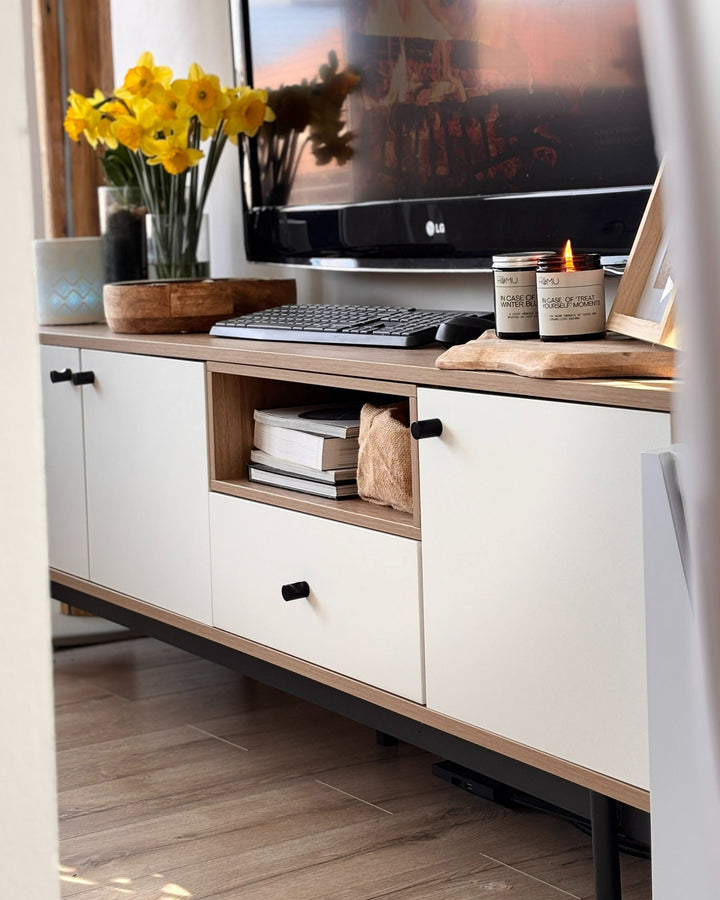 TV Stand Brown/ White Ozge