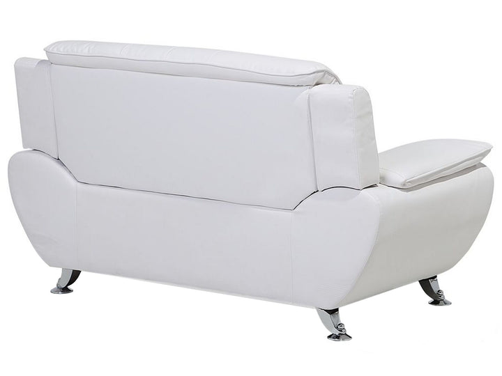Leira 2 Seater Faux Leather Sofa White