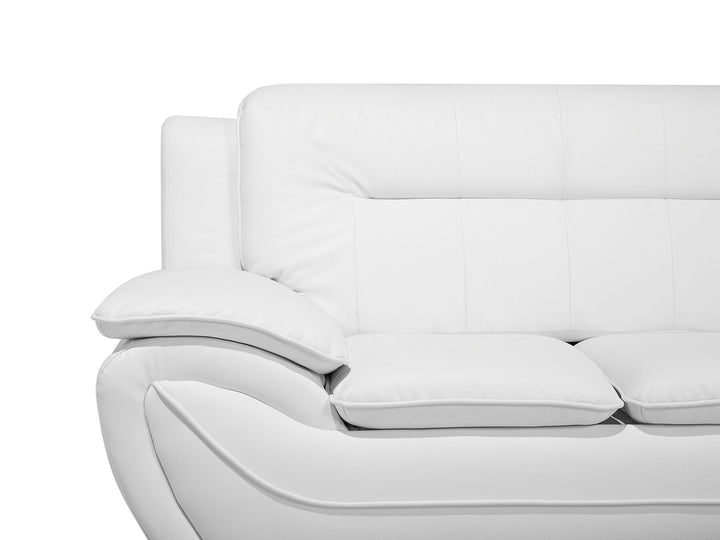 Leira 2 Seater Faux Leather Sofa White