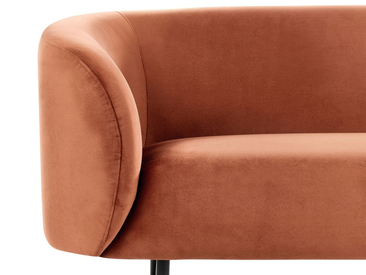 Loen 3 Seater Velvet Sofa Orange