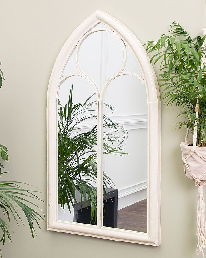 Trelly Wall Mirror Metal White
