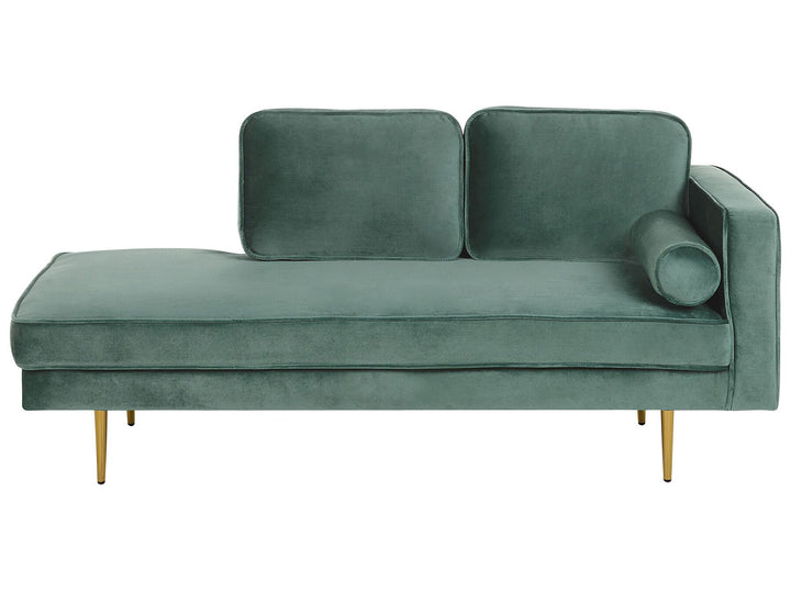 Miramas Right Hand Velvet Chaise Lounge Mint Green