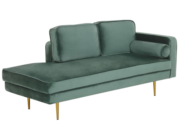 Miramas Right Hand Velvet Chaise Lounge Mint Green