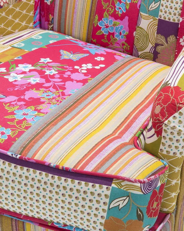 Molde Wingback Chair Fabric Fuchsia Pink