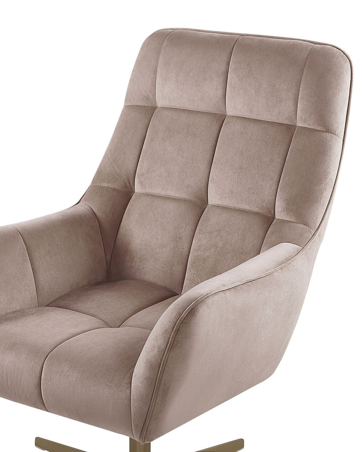 Molle Swivel Armchair with Footstool Velvet Beige