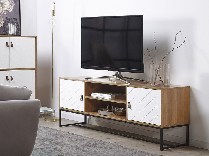 TV Stand Light Brown/ White NUEVA