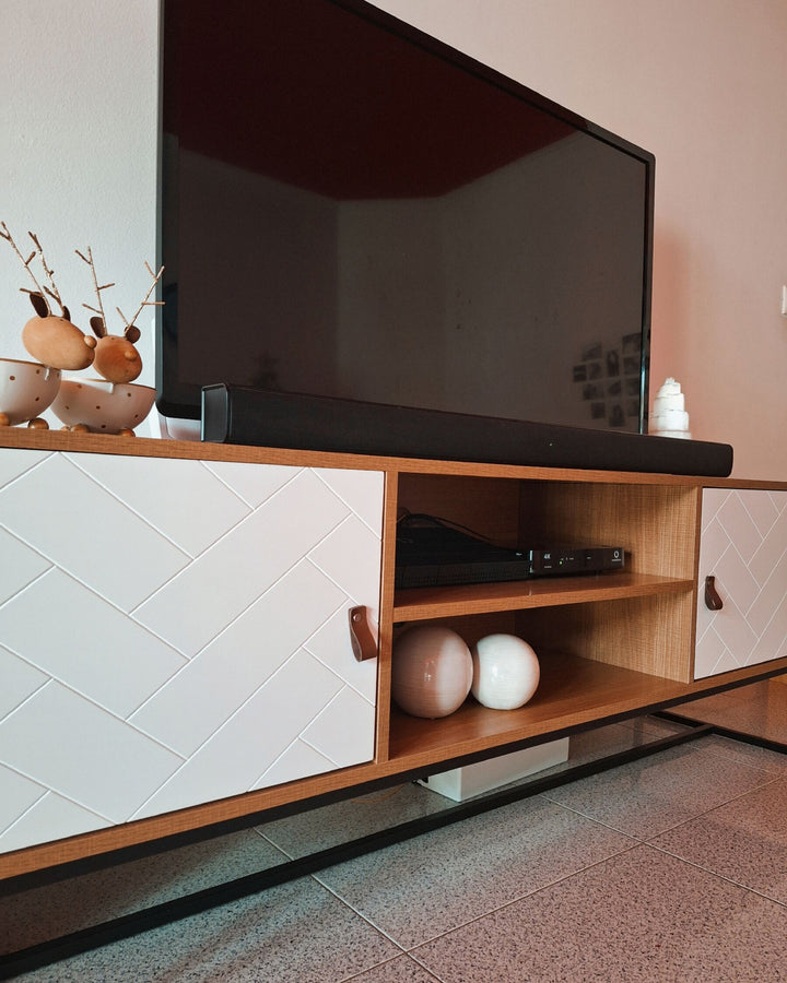 TV Stand Light Brown/ White Darsy