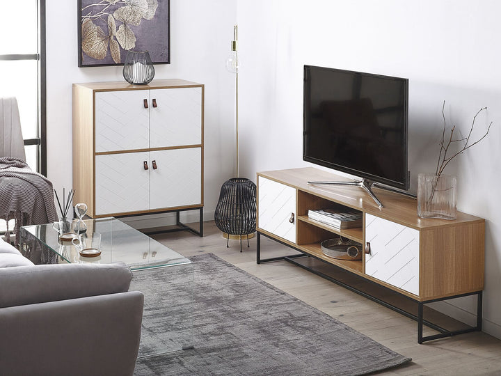 TV Stand Light Brown/ White Darsy