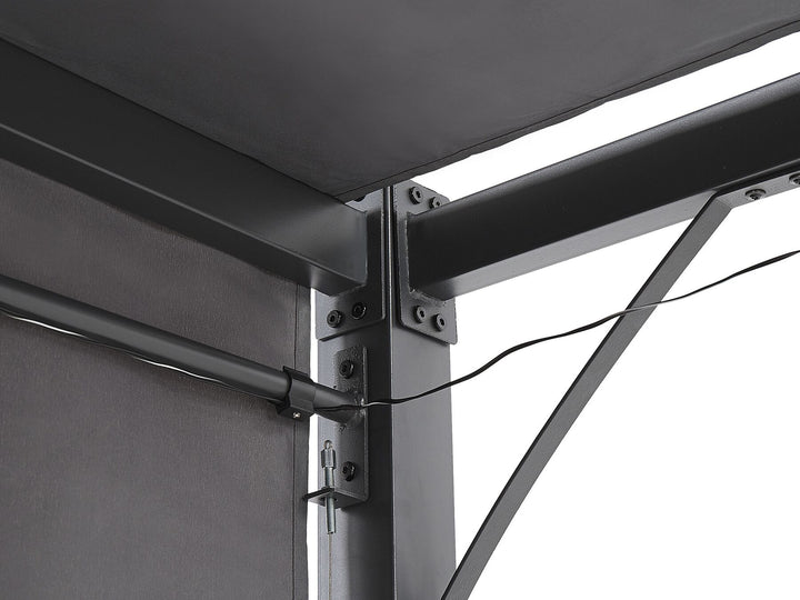 Parga Pergola with LED Lights 310 x 310 cm Dark Grey