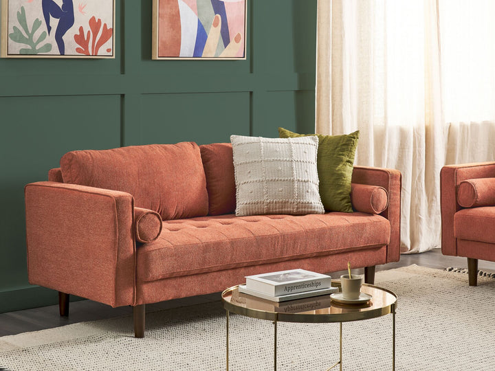 Nurmo 3 Seater Fabric Sofa Golden Brown