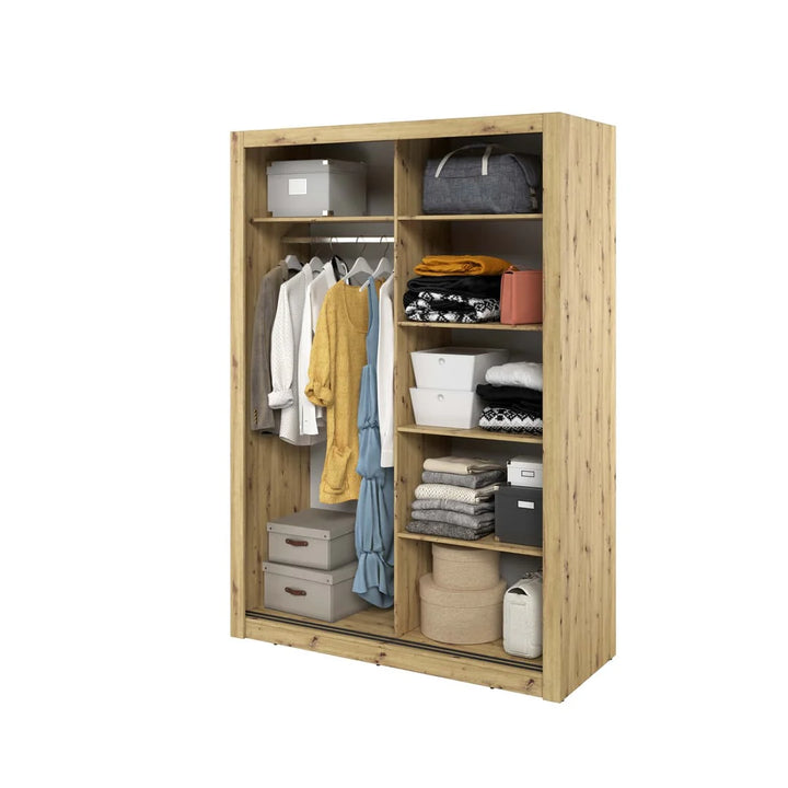 Isabella Sliding Door Wardrobe 150cm Oak Artisan